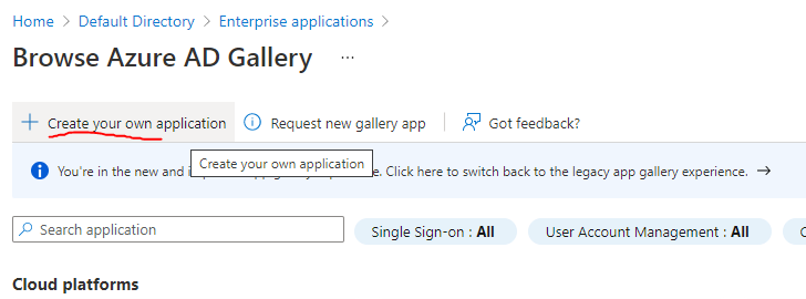 Create new application